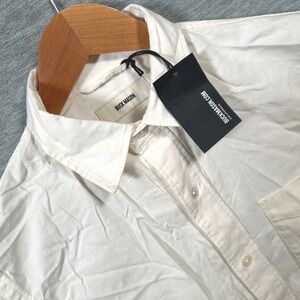 Buck Mason Draped Twill Shirt Mens S Natural Short Sleeve Button Down NEW NWT